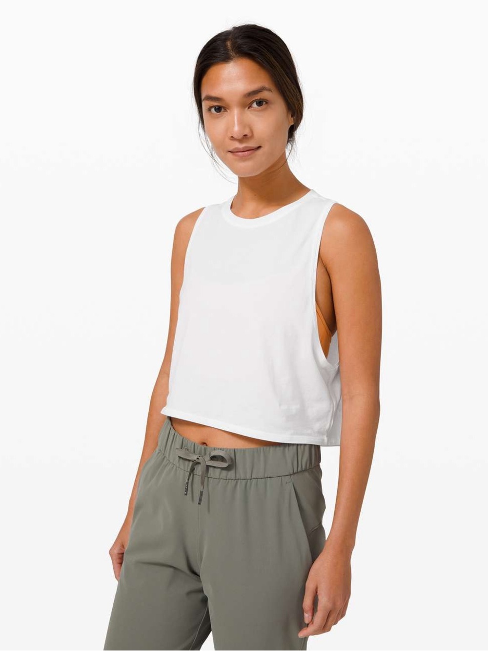 Lululemon NWT Cut Back Crop Tank White Size 8